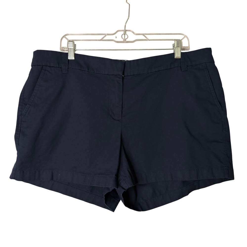 J. Crew Factory 3.5" Classic Chino Shorts Womens 16 Navy Blue Preppy‎ Coastal